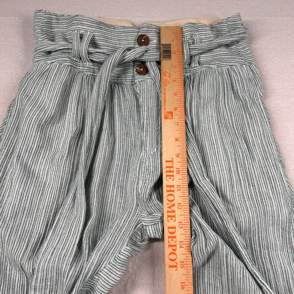 Free People Pants Womens 2 Striped High Waisted Paperbag Striped Gauzy Droploop - Picture 9 of 10